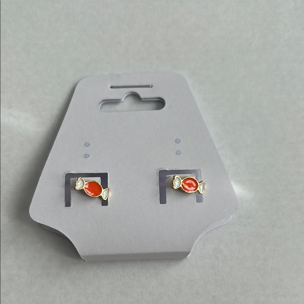 Candy Design Orange Stud Earrings